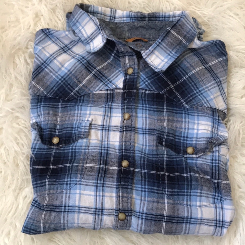 ❤️❤️Jach’s Girlfriend Plaid Flannel with Snap Closure